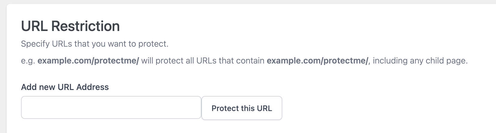 URL Restriction