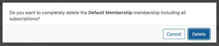 Modal to confirm deleting a membership